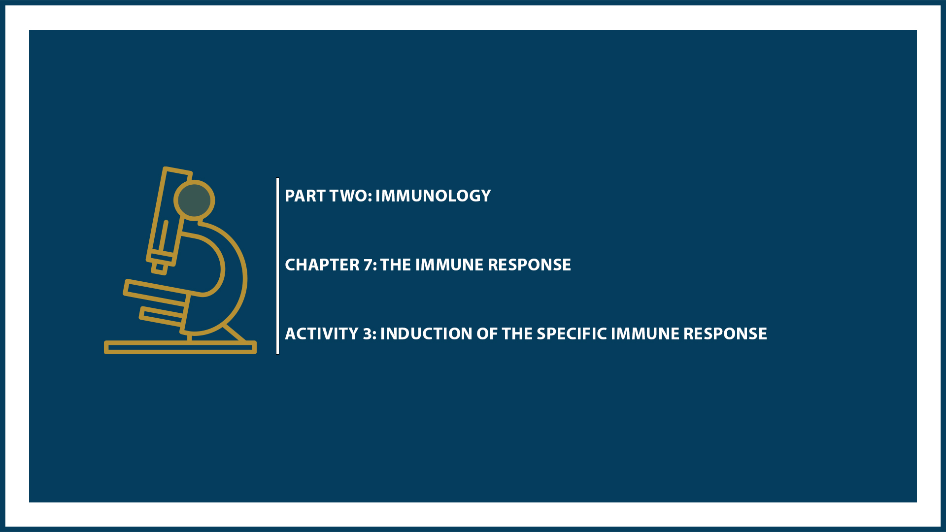 Unit Two: Chapter 7 - Document 3: Induction of the specific immune response